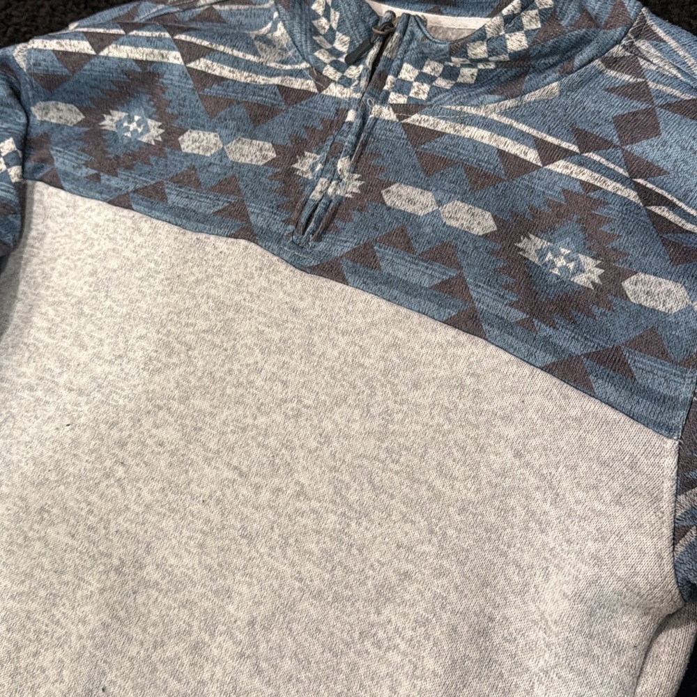Men's Geometric Blue and Gray Sweatshirt